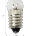 Straight Up E10 Mini Light Bulbs And Socket Holders Kit featuring a detailed view of a 1.5 volt tungsten filament bulb.