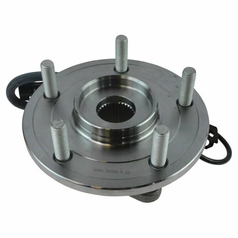 Heavy Duty Wheel Hub Bearing Kit Front And Rear Four Piece Setup For Dodge Journey 2009 To 2020 with metal construction and bolt holes.