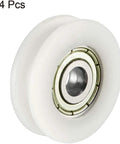 Premium V Groove Bearing Pulley Wheel Rock Solid Ball Bearing Rail System White 5X24X7MM with metal guide for smooth motion
