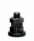 Rock Solid M8 Self Locking Indexing Plunger Knob With Compression Spring Screw for machine shop use, black steel finish, precise dowel alignment.
