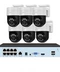 Heavy Duty 8MP 4K PoE PTZ Security Camera Surveillance Kit With Tough As Nails Night Vision And Crisp Pan Tilt Zoom For Crackdown Monitoring On Your Porch Or Driveway Year Round, visible six cameras and NVR