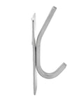 Ditch The Drilling Drama With These Four Heavy Duty Adhesive Hooks Locking Your Coats And Hats Down With Solid Grip On Tile Glass Or Paint Using Shiny Stainless Steel Silver Storage Hooks - side view of a shiny silver heavy duty adhesive hook.