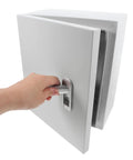 Hand opening Durable Plastic Electrical Junction Box 25 By 30 By 14 Cm Vertical Enclosure For Indoor And Outdoor Power Distribution