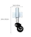 2 Inch Pu Spring Loaded Swivel Caster Wheel With Iron Plate For Heavy Duty Sliding Gate And Door Support, 9.8 in tall.