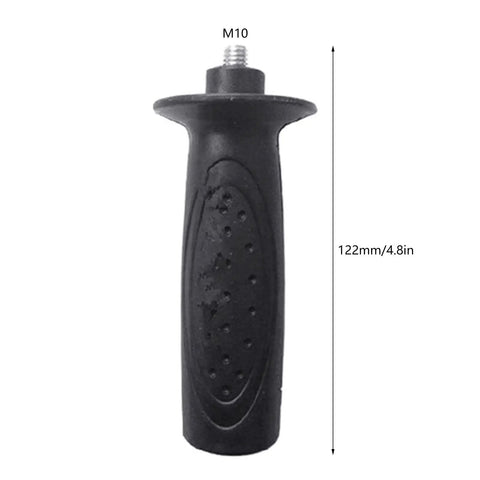 Heavy Duty Secondary Side Handle For Angle Grinders featuring M10 attachment, 4.8in length, durable non-slip grip design.