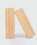Premium Natural Solid Wood Yoga Block With Rounded Corners And Slick Grip For Legit Balance Training And Killer Flex Stretches And Top Shelf Core Conditioning Sessions, side view.