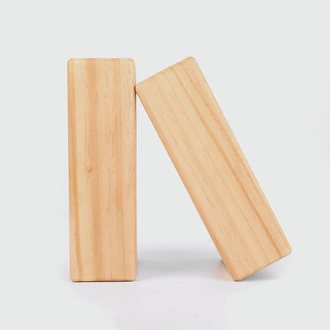 Premium Natural Solid Wood Yoga Block With Rounded Corners And Slick Grip For Legit Balance Training And Killer Flex Stretches And Top Shelf Core Conditioning Sessions, side view.