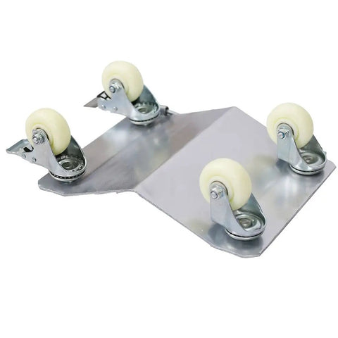 Whopping 6000 Lb Capacity Car Wheel Dollies Set Of 4 Heavy Duty Steel With Locking Brakes And 3 Inch Swivel Casters showing smooth-rolling casters.