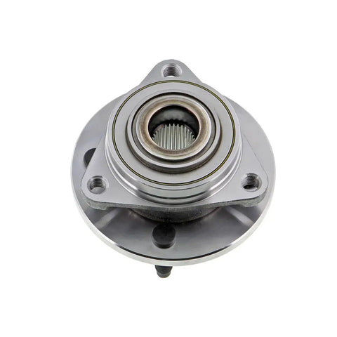 Heavy Duty Wheel Bearing And Hub Assembly Kit For Front And Rear Straight Bolt Up No Drama Swap Built Tough With Factory Grade Hardware Lifetime Grip For Pontiac G5 Saturn Ion And Pontiac Pursuit 2003 To 2010, close-up angle showing hub assembly.