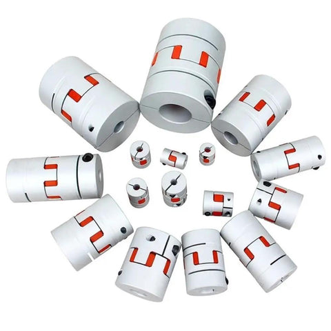 35X50mm Alloy Jaw Flexible Shaft Coupler Bad Boy Elastic Motor Coupler in various sizes, designed for CNC and 3D printer upgrades.