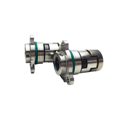 Heavy Duty Drop In Replacement Cartridge Mechanical Seals For Cdld Cdlf Pumps Featuring Sic Vit And Stainless Steel Bodies That Fit Like A Glove For Zero Fuss Water Or Oil Pump Upkeep with silver finish and green o-rings.