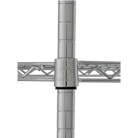 Heavy Duty Metal Storage Shelves Built Like A Tank Chrome Wire Replacement Rack Holding 800 Lbs 48 X 24 Inch NSF certified pole connection.