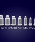 10 Pcs Ceramic Positioning Pins Right Angled M6 For Spot Welding Machines Nut Electrode Insulator Hella Heat Resistant To 1500 Degrees C Corrosion Proof Badass Part displayed in various sizes from M4 to M14.