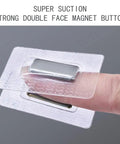 Straight Up Clean Hidden Sew Magnetic Snaps For Handbags And Diy Crafting Projects, showing a finger between two magnet pieces.