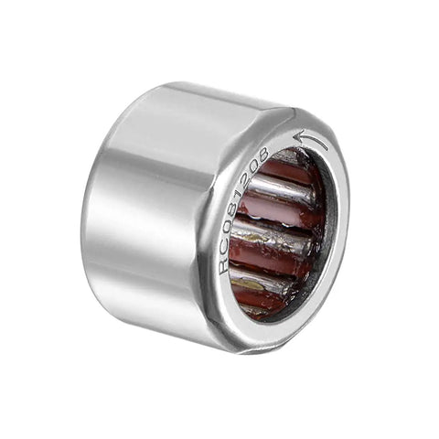 Heavy Duty One Way Needle Roller Bearings RC081208 showing steel drawn cup with needle rollers inside for smooth power transfer.