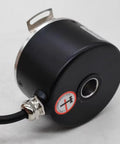 60mm Outer Diameter Hollow Shaft Rotary Encoder 5V DC Line Drive Output 1000 Pulses Per Revolution, black casing and metal connector