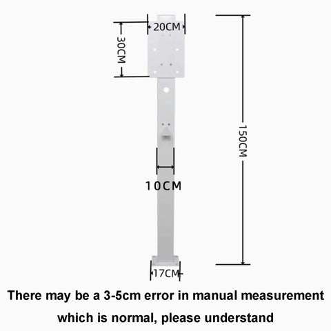 Tough As Nails EV Charger Holder Outdoor Waterproof Steel Enclosure Built Different Freestanding Base dimensions 150cm x 30cm x 20cm.