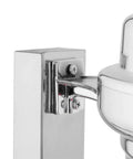 Close-up of chrome bracket for Heavy Duty 28 Inch Rotating Barber Pole Wall Sconce Straight Up Premium Bronze Finish.