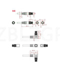 Score This Tough As Nails Heavy Duty M8 A Code 4 Pin Male To Female Extension Cable Featuring IP67 Waterproof Shielding For Profibus And Io Link Sensor Connectors design diagram with measurements.