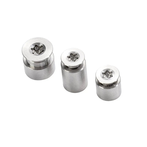 Premium Upgrade 26 Piece TC4 Titanium Hardware Kit Featuring Corrosion Resistant Fasteners And Sleek Black Screws For Customizing Gear And Knives Built Tough With Sick Durability And Zero Dings - three sleek titanium screws.