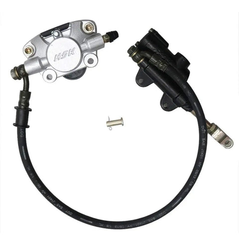 Brake component from Go Kart Rolling Chassis Kit With 32 Inch Rear Live Axle And Front Steering System For DIY Builds Includes Four 8 Inch Wheels Hubs Spindles Gear Rack Brake And Sprocket All In One Ultimate Chassis Ready To Roll For Easy Build And Adventure