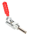 Push Pull Toggle Clamp With Iron And Plastic Build, Heavy Duty 136 Kg Holding Force, Arrow Storage Case, Workholding Tool For Testing Jigs, Welding, Crosscut Sled Setup, Equipment Installation, And Home Decor Projects, red handle