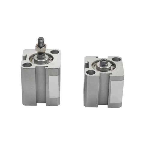 Rugged Square Air Pneumatic Cylinder Double Acting Unit with 12Mm or 16Mm bore showing male and female threads, aluminum construction.