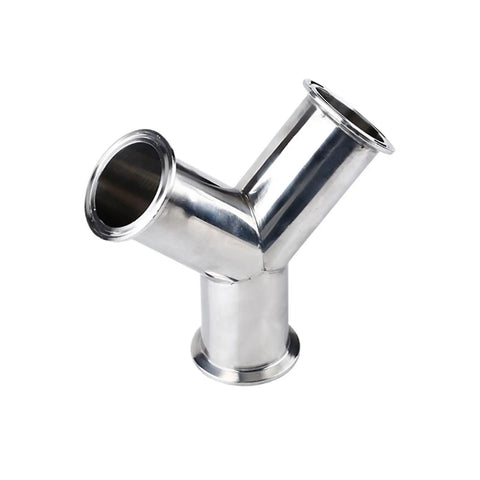 Y Shaped 3 Way Sanitary Pipe Fitting Tri Clamp 304 Stainless Steel Built Tough Durable Connector for 76mm OD Pipes
