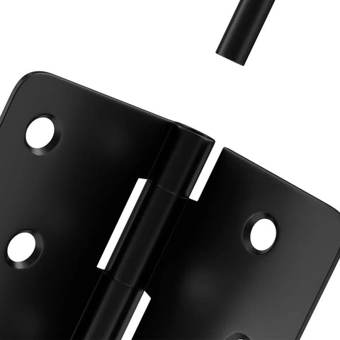 Heavy Duty Matte Black 4 Inch Door Hinges 12 Pack Featuring Smooth Swinging Motion And Quick No Mess Setup For Exterior Doors Crafted From Dang Tough Stainless Steel close-up.