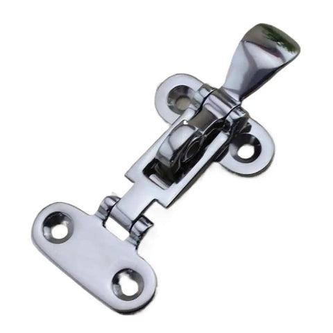 Heavy Duty Marine Grade 316 Stainless Steel Anti Rattle Hasp Latch With Swivel Eye And Toggle Lock, silver finish, for secure boat doors.