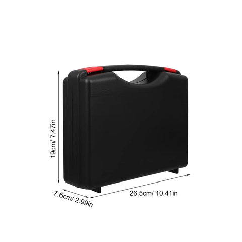 Badass Low Profile Plastic Toolbox With Tight Fitting Lid And Ergonomic Handle, compact size, black, ideal for storage.