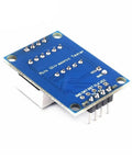 Back view of Two Pack HC SR04 Ultrasonic Sensor Module With Onboard STM8S103 Microcontroller 5V Distance Meter, blue circuit board.