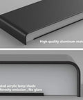 Close-up of Super Stylish 24 Inch Matte Black LED Wall Sconce with aluminum and frosted acrylic shade for even light distribution.