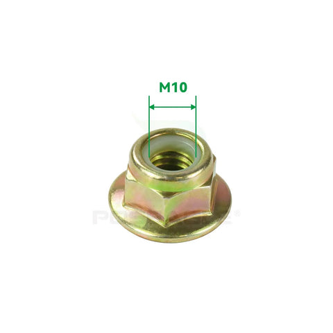 Two Piece Idler Pulley Kit For Mower Deck Featuring Straight Up Reliable Gy22172 And Gy20629 Oem Replacement Parts With Beefed Up Steel Build And No Fuss Maintenance Upgrade For Peak Gear Performance, showing M10 bolt nut.