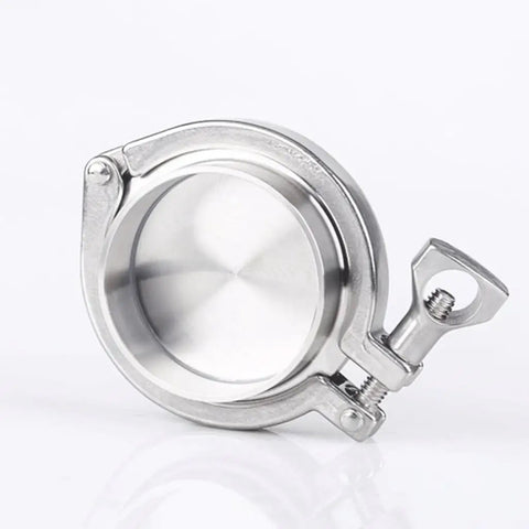 Pro Grade Heavy Duty 304 Stainless Steel Sanitary Pipe Fittings Kit With Tri Clamp End Cap Weld Ferrule And Silicone Gasket For Quick Fit Clamp Systems 508mm By 530mm, showing tri clamp end cap detail.