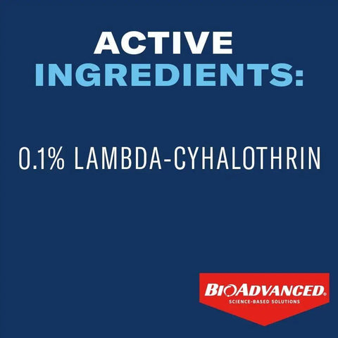 Complete Lawn Insect Killer Granules For Outdoor Use Kills Ants Fleas Ticks Grubs label showing active ingredient 0.1% Lambda-Cyhalothrin