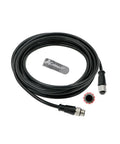 Rugged M12 A Code Three Pin Male To Female Cable Fifteen Meter High Flex Sensor Actuator Wire For PLC And IO Systems, black cable with connectors.