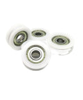 Rock Solid 2 Pack Delrin Pom Bearing Wheels With Slick Nylon Track Guide Rollers 8 mm Bore 40 mm diameter white idler pulleys