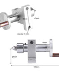 Heavy Duty Wood Lathe Live Center For Mini Lathe Machines; dual bearing design, metal construction, size dimensions shown.
