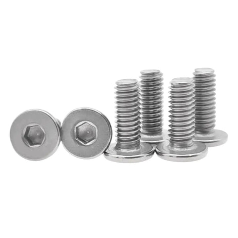 Top Shelf TA2 Pure Titanium Hex Socket Machine Screws With Low Profile Flat Heads, M2.5 M3 M4 M5 sizes in bulk pack.