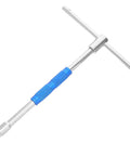 Heavy Duty Adjustable T Handle Hex Wrench Ratchet Socket Kit With Rock Solid Blue Grip and durable metal shaft.