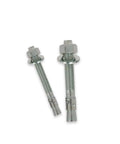 Concrete Wedge Anchor Zinc Plated Expansion Anchors With Nuts And Washers Three Eighths Inch By Sixteen Thread Diameter And Two And Three Quarters Inch Length 1000 Pack Durable Hardware Assortment For Building And Maintenance Fastener Kit, close up.