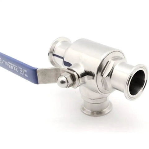 Heavy Duty 304 Stainless Steel Three Way Ball Valve With T Port And L Port Configurations for Plumbing and Hydraulic Projects, side view.