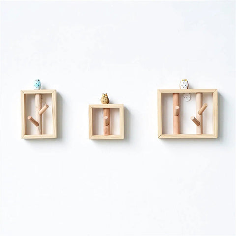 Premium Heavy Duty Solid Wood Wall Mounted Coat Rack With Dang Handy Key Holder Hooks For Entryway Mudroom Bedroom Closets And A Totally Rad Spot To Kick Back Your Daily Gear, decorative design with animal figurines.