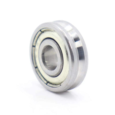 Premium Precision V Groove Sealed Ball Bearings For Pulley Wheels And Linear Guide Tracks 5X16X5 And 5X19X6 mm close-up view showing smooth surface.