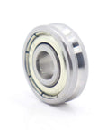 Top Shelf V Groove Sealed Ball Bearings With Badass Steel Core For Smooth Pulley Wheels And Guide Tracks Tough As Nails Precision Heavy Duty Four Pieces, close-up view of sealed steel bearing.