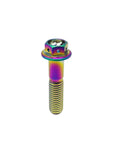 Heavy Duty Aviation Grade Titanium Hex Head Bolts With Dripping Rainbow Pvd Coating M10x1.25x65mm showing a colorful hex head bolt.