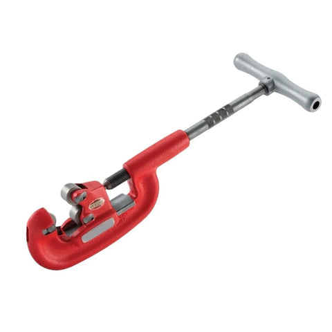 Pro Level Pipe Cutter With Slick Blades For Metal And Plastic Tubing Up To 150 Millimeters showing a red precision tube cutter.