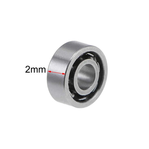 Rock Solid Chrome Steel Deep Groove Ball Bearings Open Design 2mm Inner Diameter 5mm Outer Diameter 2mm Thickness showing precision details.
