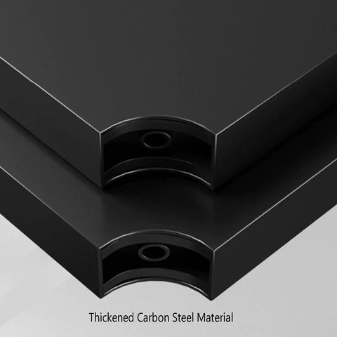 Close-up of thickened carbon steel material for Five Tier Carbon Steel Storage Rack With Smooth Rolling Wheels Heavy Duty Metal Shelving Unit Extra Thick Frame Roomy Organizer For Home Office Pantry Entryway Black.